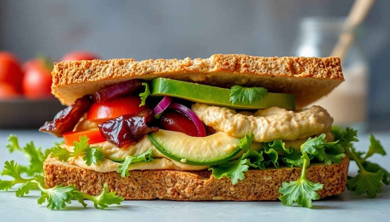 Vegan Whole-Food Plant-Based Sandwich