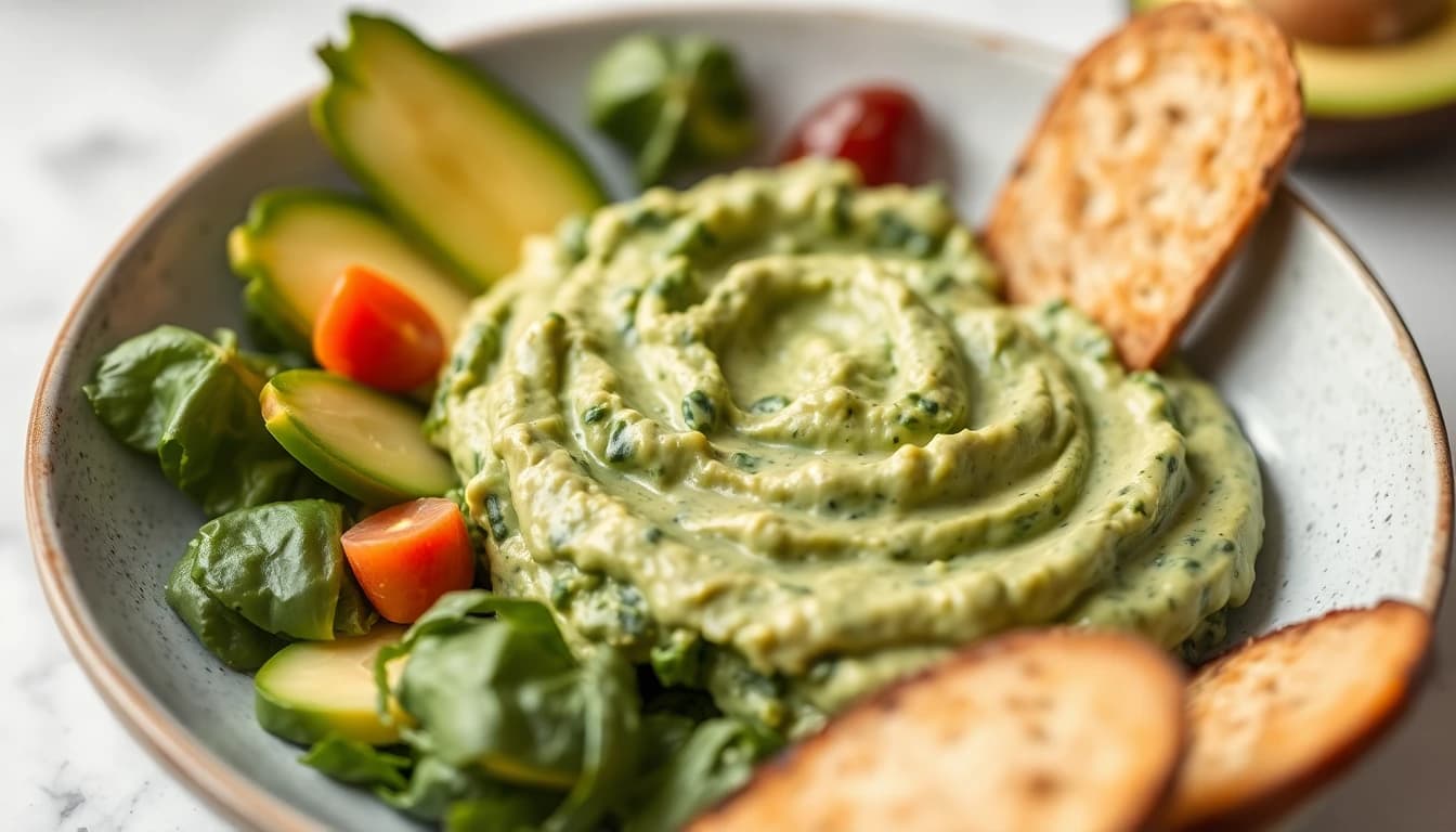 Vegan Whole-Food Plant-Based Spinach and Avocado Dip